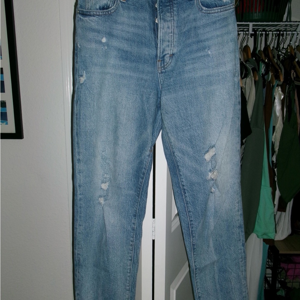 Lucky Brand Light Blue Distressed Boyfriend Jeans